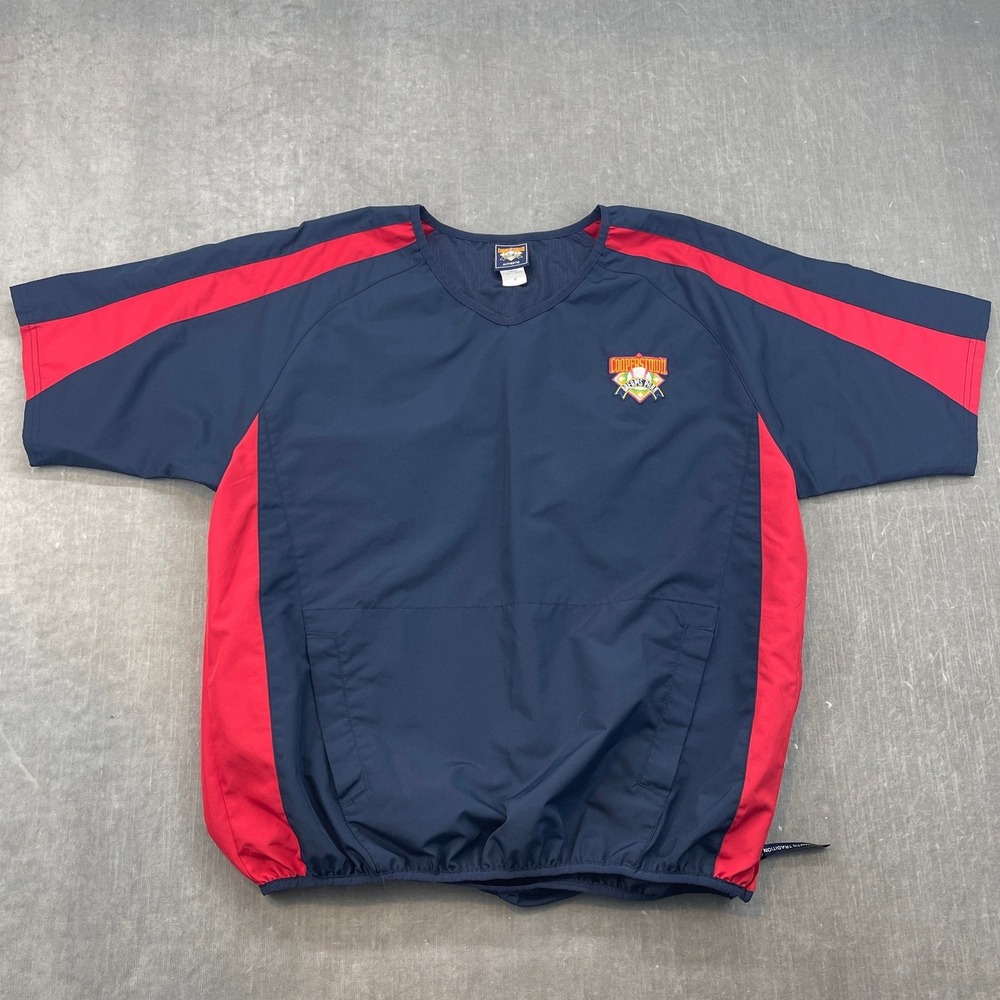 Cooperstown Dreams Park‎ Mens Medium Navy Blue Windshirt Short Sleeve